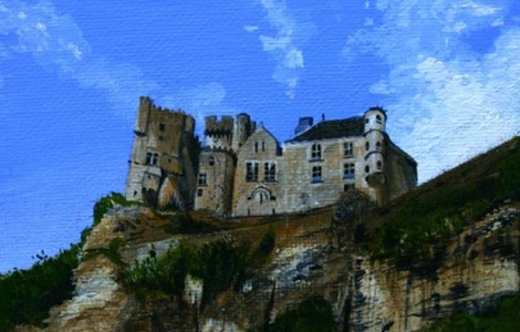 Miniature of Beynac by Richard Harby Miniature of Beynac by Richard Harby