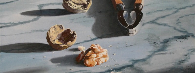 Walnut & Nut Cracker On Marble Table by Richard Harby